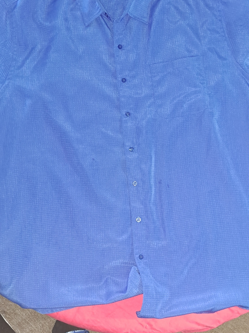 Harbor Bay Royal Blue Short-Sleeve Button-Down Shirt
